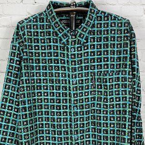 NWT VINTAGE 90'S PELLE PELLE MARC BUCHANAN SPELL OUT CASUAL BUTTON UP SHIRT XXL